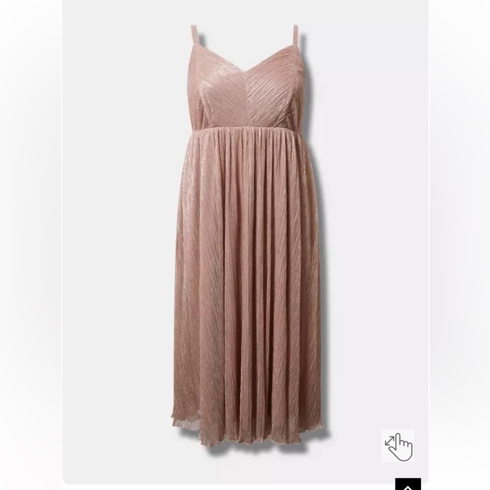 NWT Torrid Tea Length Dress in Rose Gold Size 1